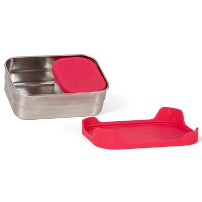 Ergobag Edelstahl Brotdose 2in1 Rot 4 Ergobag Edelstahl Brotdose 2in1 Rot – Bild 2