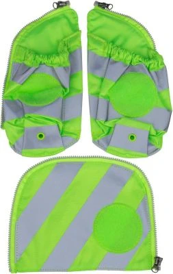 Ergobag Fluo Seitentaschen Zip-Set Mit Reflektorstreifen Grün Schulranzen-Zubehör 3 Ergobag Fluo Seitentaschen Zip-Set Mit Reflektorstreifen Grün Schulranzen-Zubehör