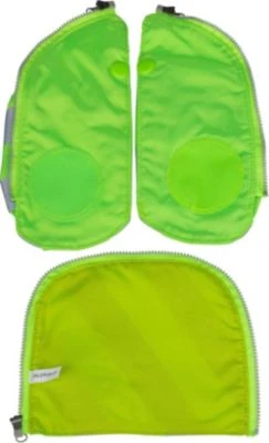 Ergobag Fluo Seitentaschen Zip-Set Mit Reflektorstreifen Grün Schulranzen-Zubehör 4 Ergobag Fluo Seitentaschen Zip-Set Mit Reflektorstreifen Grün Schulranzen-Zubehör – Bild 2