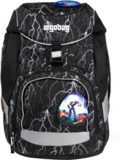 Ergobag Schulranzenset Pack Super ReflektBär Glow, 6-tlg. (2023)