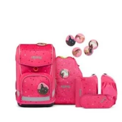 Ergobag Schulranzenset Cubo Light Main Urlaub Auf Dem ReitBärhof, 5-tlg. (2023)
